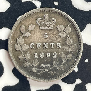 1892 Canada 5 Cents Lot#T7899 Silver! Nice! Better Date