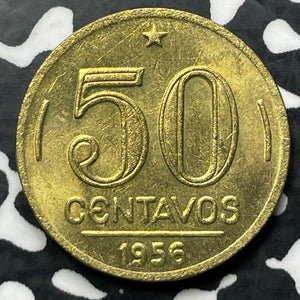 1956 Brazil 50 Centavos (15 Available) High Grade! Beautiful! KM#563