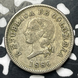 1886 Colombia 5 Centavos (4 Available) (1 Coin Only)