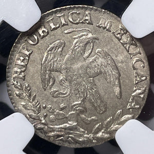 1869-Zs YH Mexico 1/2 Real NGC MS64 Lot#G6988 Silver! Choice UNC!