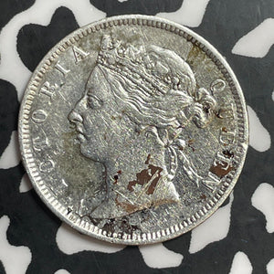 1898 Straits Settlements 20 Cents Lot#T1158 Silver! Nice Detail, Harshly Cleaned