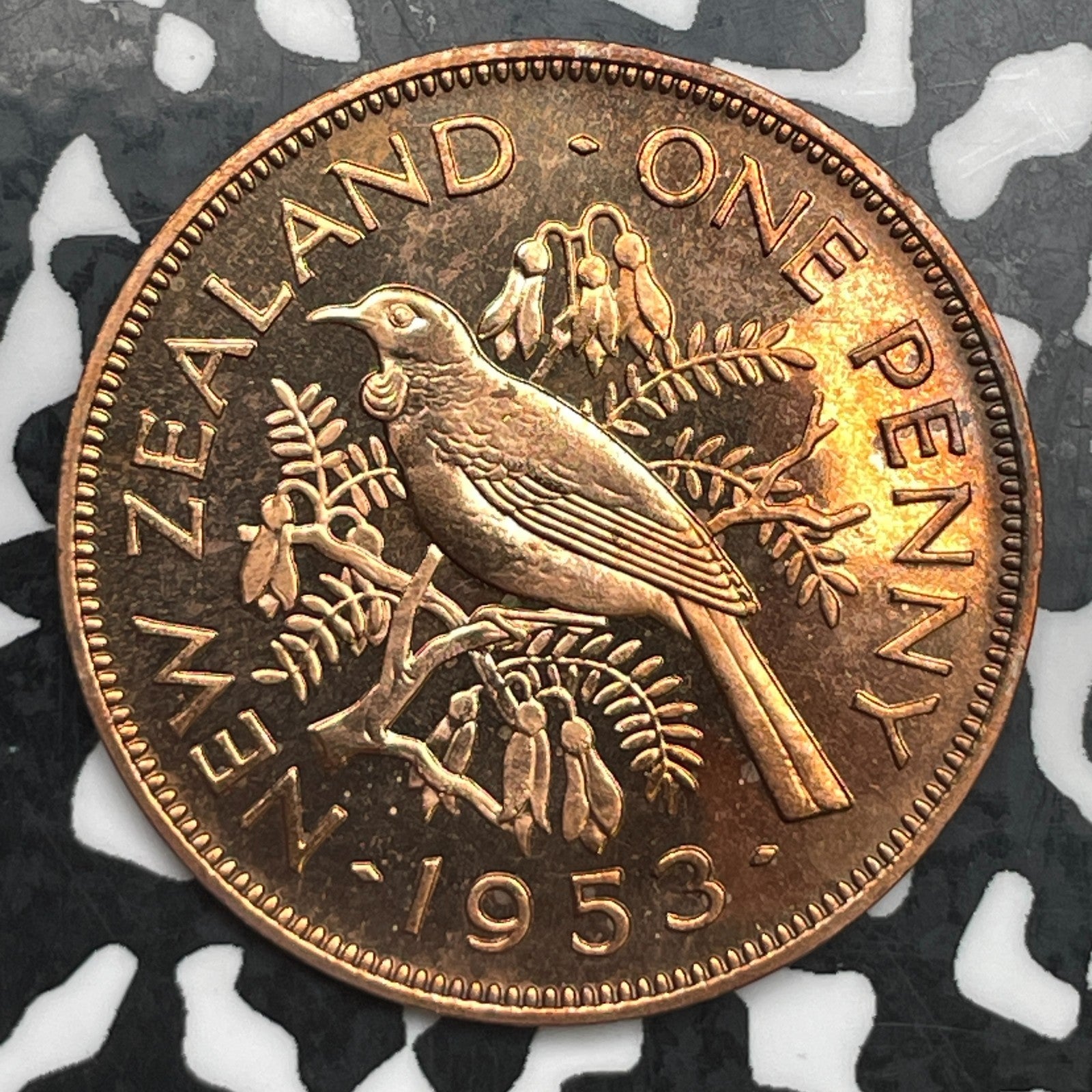 1953 New Zealand 1 Penny Lot#F7267 Proof!