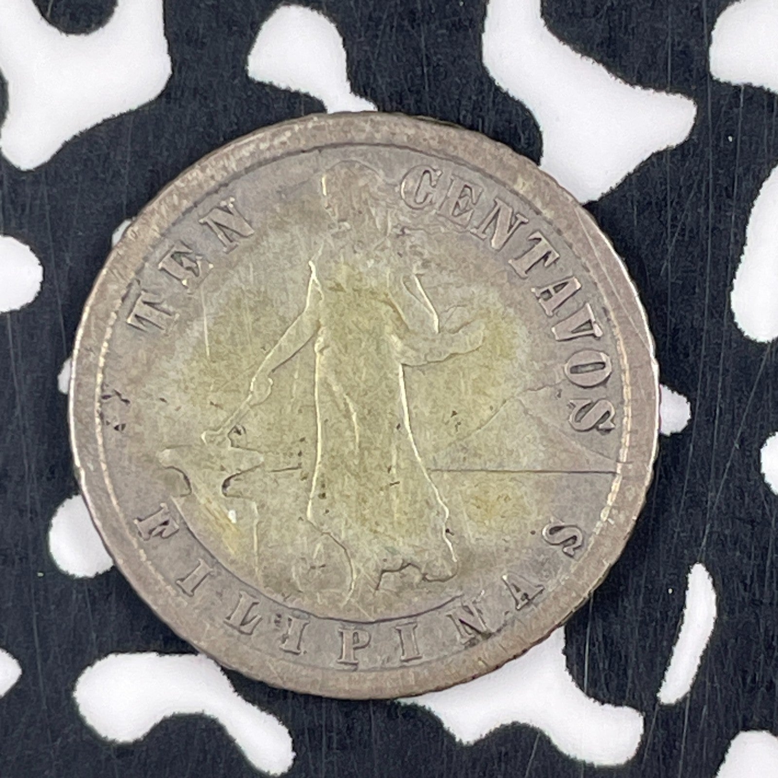 1907-S U.S. Philippines 10 Centavos Lot#F4453 Silver!