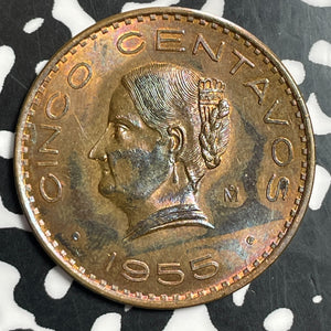 1955-Mo Mexico 5 Centavos Lot#T2593 High Grade! Beautiful Toning!