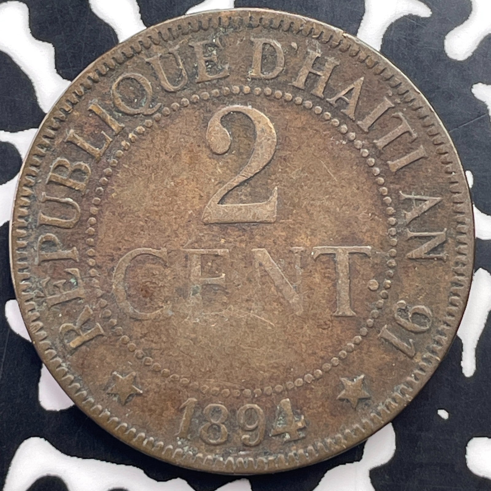 1894-A Haiti 2 Centimes Lot#C2845