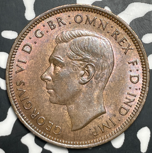 1943 Great Britain 1/2 Penny Half Penny Lot#T9052 High Grade! Beautiful!