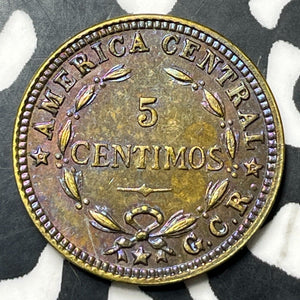 1940 Costa Rica 5 Centimos Lot#E6897 High Grade! Beautiful Toning!