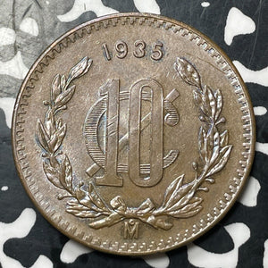 1935-Mo Mexico 10 Centavos Lot#JM8180 High Grade! Beautiful! KM#430