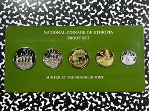 1977 Ethiopia 5x Coin Proof Set Lot#B2193 With Case & C.O.A