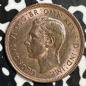 1944 Great Britain 1/2 Penny Half Penny Lot#E5292 High Grade! Beautiful!