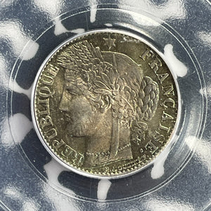 1894-A France 50 Centimes PCGS MS65 Lot#G929 Silver! Gem BU!