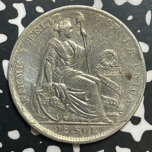 1928 Peru 1/2 Sol Half Sol Lot#T1725 Silver!