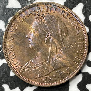 1901 Great Britain 1/2 Penny Half Penny Lot#D7460 High Grade! Beautiful!