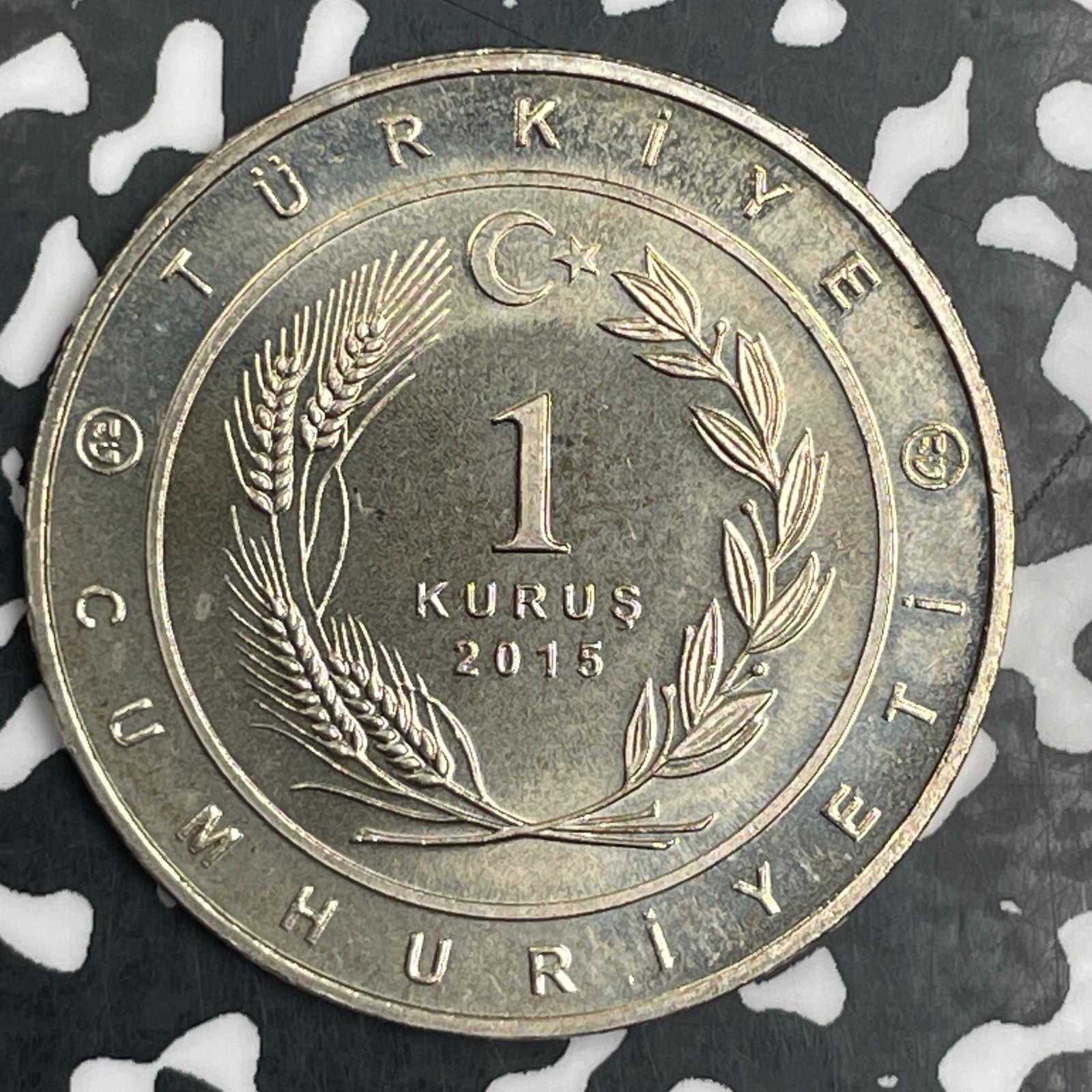 2015 Turkey 1 Kurus Lot#F9582 High Grade! Beautiful!