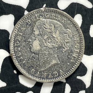 1891 Canada 10 Cents Lot#JM9937 Silver! Scarce! Nice Details, Rim Hit