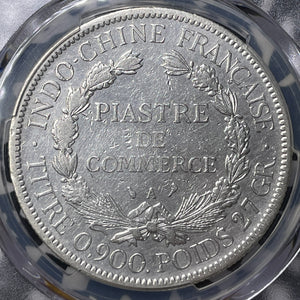 1897-A French Indo-China 1 Piastre PCGS Cleaned-XF Detail Lot#MK97 Silver!