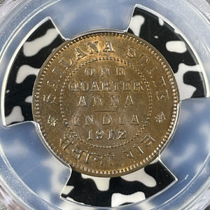1912 India Sailana 1/4 Anna PCGS MS64BN Lot#G101 Choice UNC!