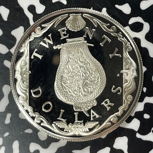 1985 British Virgin Islands $20 Dollars Lot#T4619 Large Silver Coin! Proof!