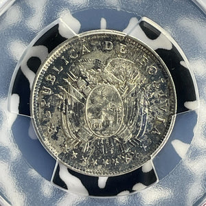 1909-H Bolivia 20 Centavos PCGS AU58 Lot#G919 Silver!
