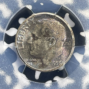 1958 U.S. 10 Cents Roosevelt Dime PCGS MS65 Lot#G650 Silver! Beautiful Toning!