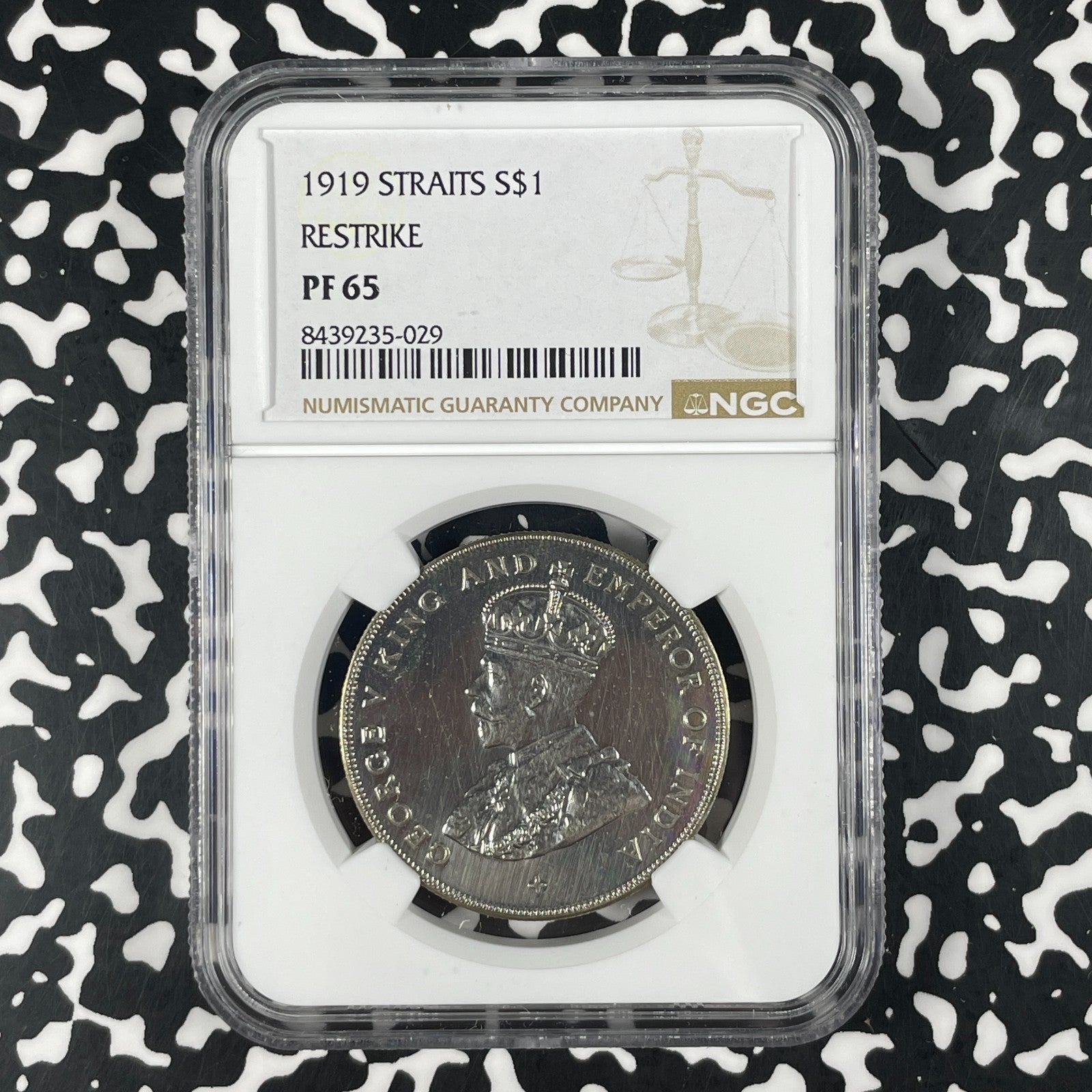 1919 Straits Settlements $1 Dollar NGC PR65 Lot#G3276 Silver! Proof! Restrike