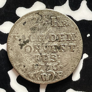 1776 Germany Teutonic Order 2 1/2 Kreuzer Lot#JM9384 Silver! Very Scarce!