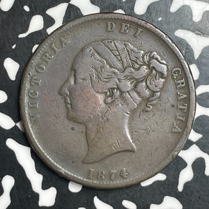 1874 New Zealand 1 Penny Token Lot#T6689 KM#Tn66