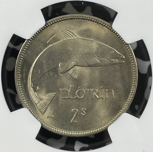 1955 Ireland 1 Florin NGC MS65 Lot#G016 Gem BU!