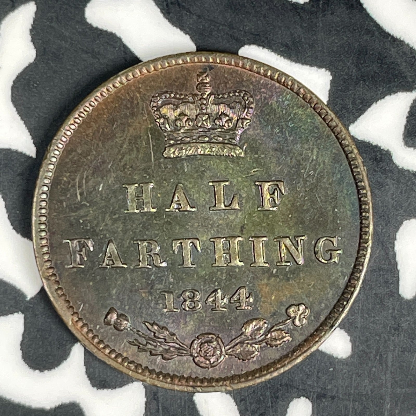 1844 Great Britain 1/2 Farthing Lot#JM0766 Nice!