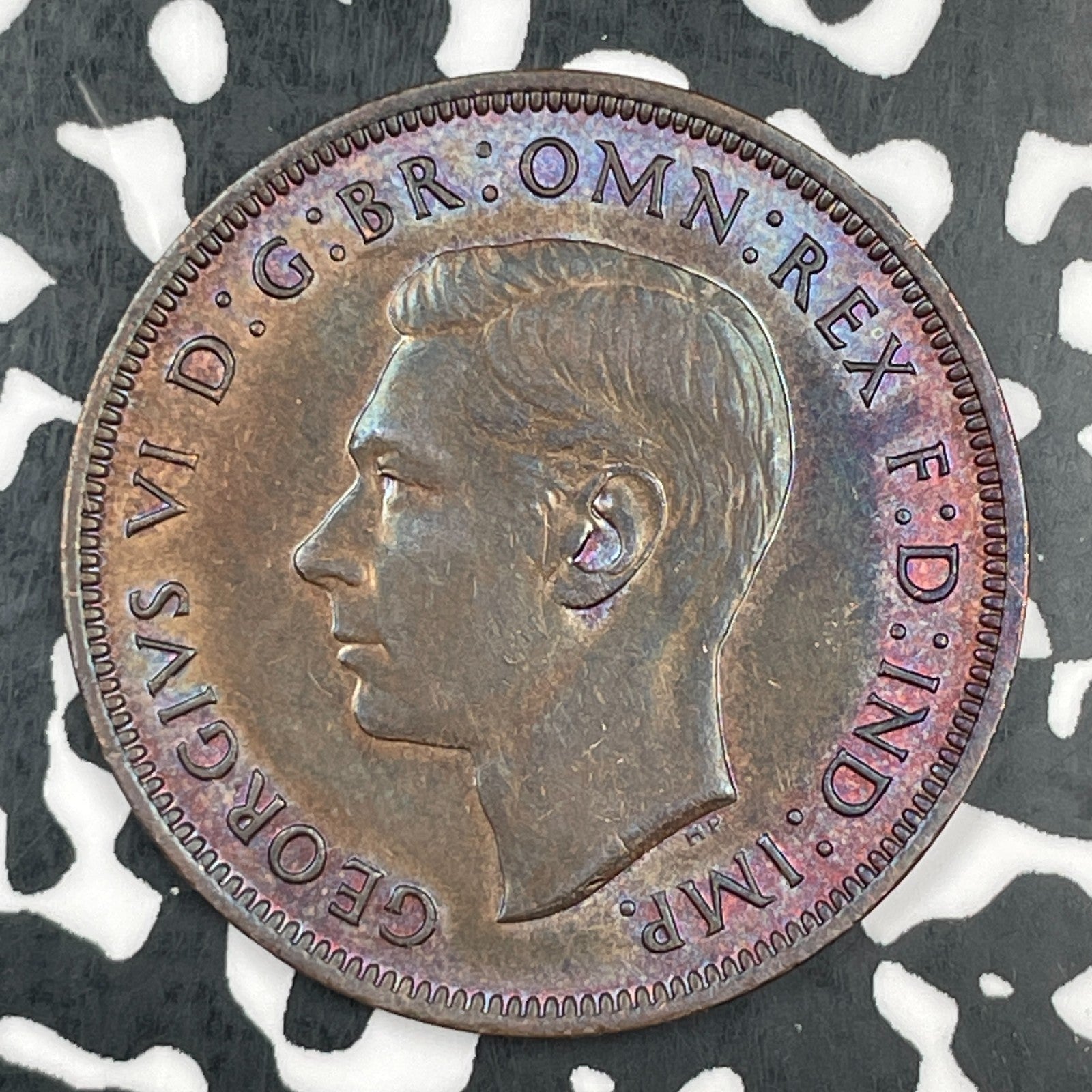1940 Great Britain 1 Penny Lot#F8515 Nice Details, Wild Color
