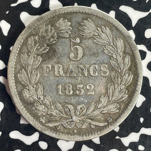 1832-B France 5 Franc Lot#T8330 Large Silver Coin!