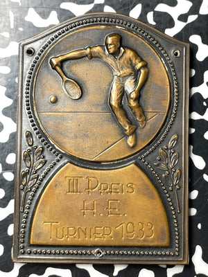 1933 Germany Tennis Award Plaque Lot#OV1445 42x58mm