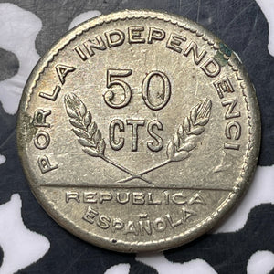 1937 Spain Civil War Santander Palencia & Burgos 50 Centimos Lot#MK326