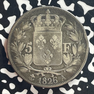 1826-A France 5 Francs Lot#T7912 Large Silver Coin!