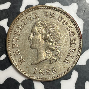 1886 Colombia 5 Centavos Lot#T2460 Nice!