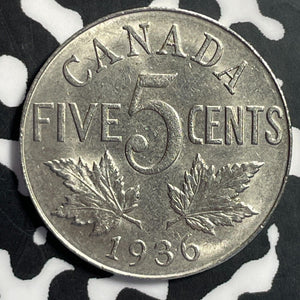 1936 Canada 5 Cents Lot#E8061 Nice!