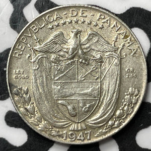 1947 Panama 1/10 Balboa Lot#D7750 Silver!