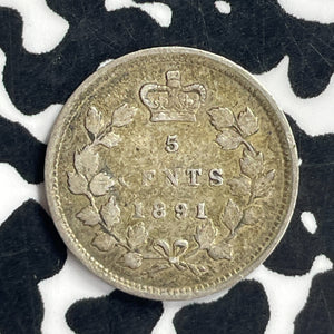1891 Canada 5 Cents Lot#T7057 Silver! Nice!