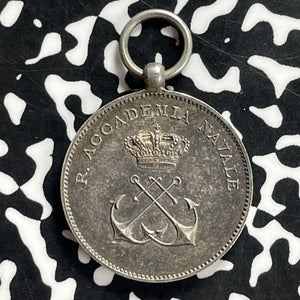 1919 Italy Naval Academy Award Medal Lot#JM9837 Silver! 26mm