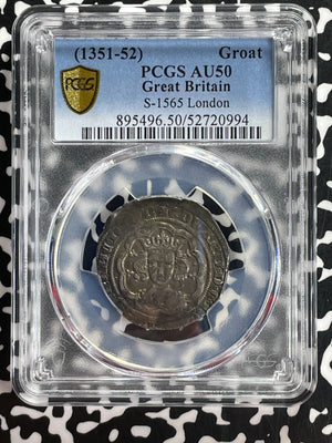 (1351-52) G.B. Edward III 4 Pence Groat PCGS AU50 Lot#G945 Silver! S-1565 London