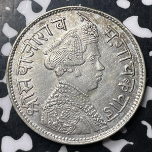 VS 1954 (1897) India Baroda 1 Rupee Lot#JM8659 Silver! Scarce! Nice!