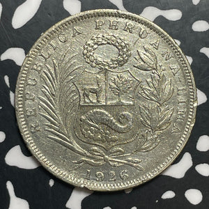 1926 Peru 1/2 Sol Half Sol Lot#T1705 Silver!
