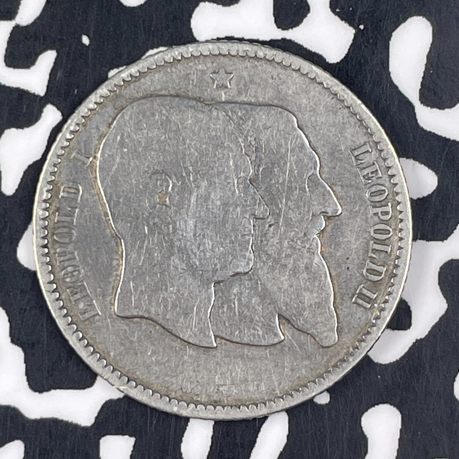 1880 Belgium 1 Franc Lot#F4800 Silver!