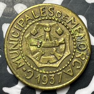 1937 Spain Civil War Menorca 25 Centimos Lot#MK318