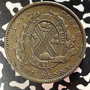 1837 Lower Canada Bank of Montreal Penny Token Lot#T4777