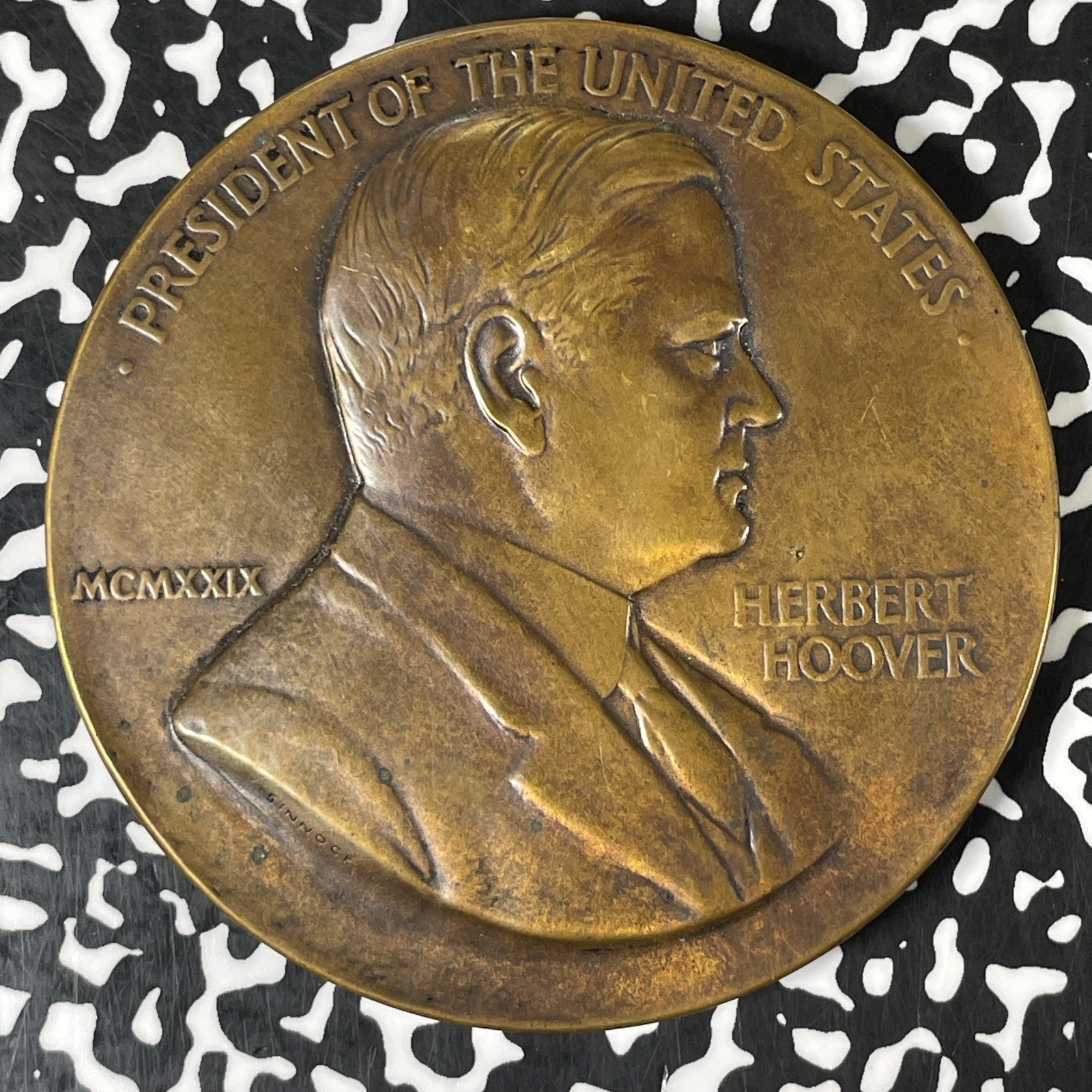 1929 U.S. Herbert Hoover Inauguration Medal Lot#B3127 76mm