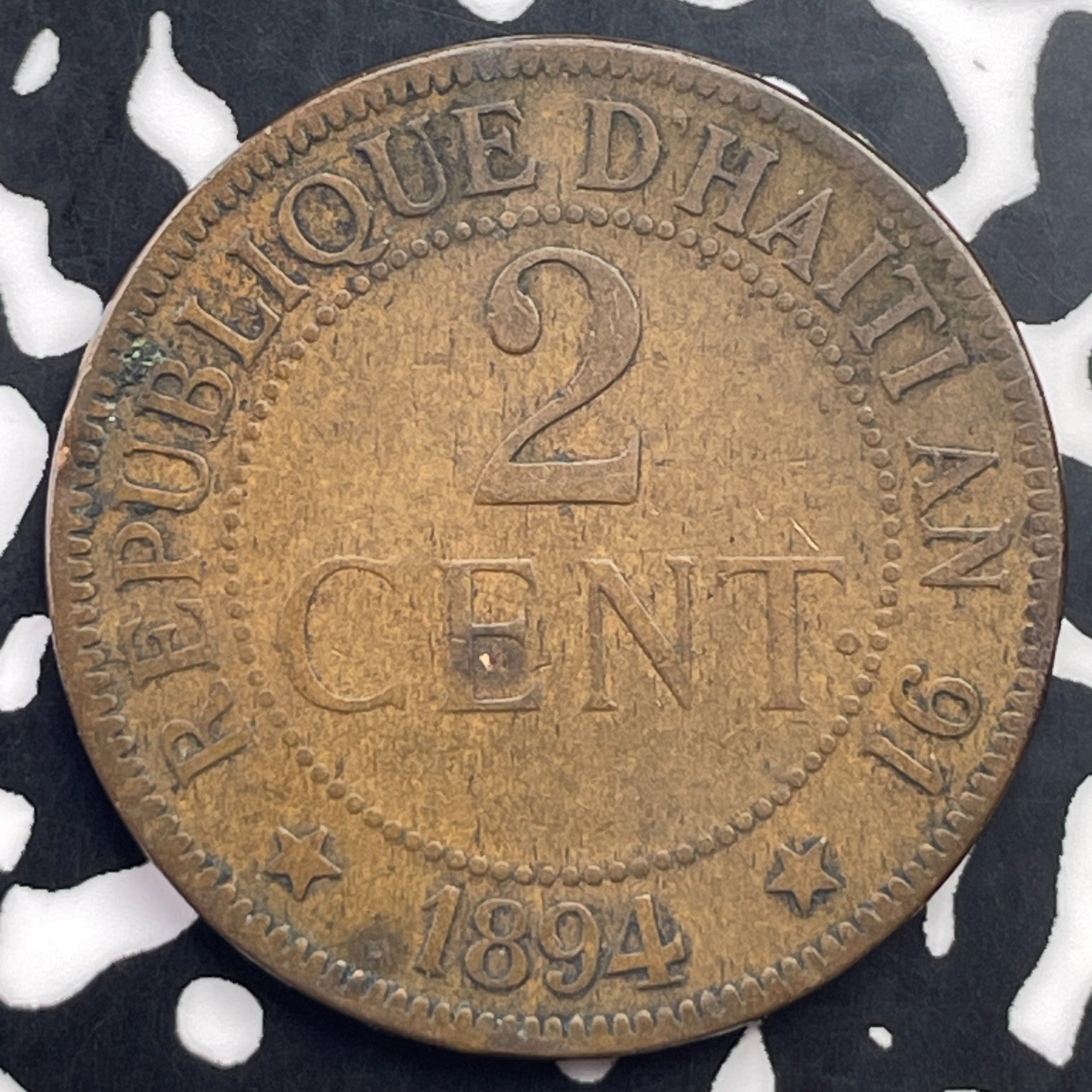 1894-A Haiti 2 Centimes Lot#C2842