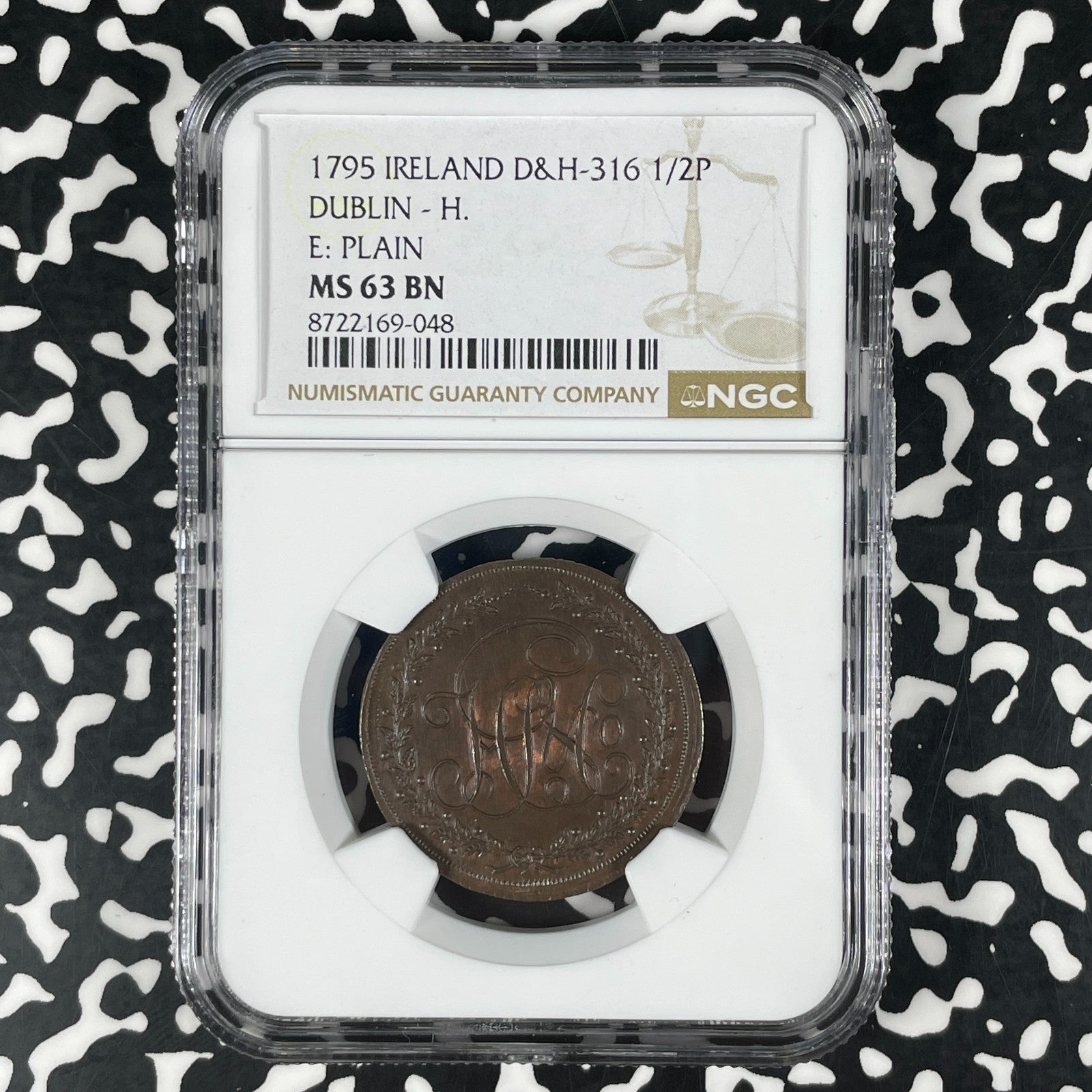 1795 Ireland Dublin 1/2 Penny Conder Token NGC MS63BN Lot#G1798 D&H#316