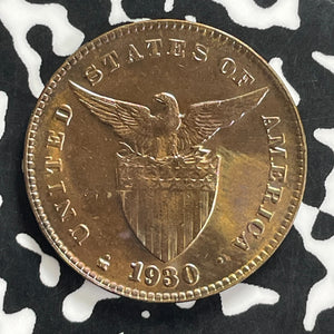 1930-M U.S. Philippines 1 Centavo Lot#C0088 High Grade! Beautiful!