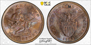 1905 U.S. Philippines 1 Centavo PCGS MS64BN Lot#G723 Choice UNC!